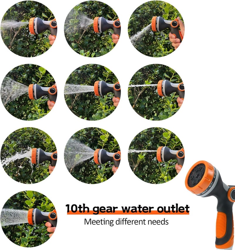 Oonkaf Garden Hose Nozzle, With 4 Adapters Multi Garden Hose Spray Gun,10 Watering Patterns High Pressure Nozzle Sprayer for Watering Lawn, Car Washing, Cleaning, Pets Wash - Image 4
