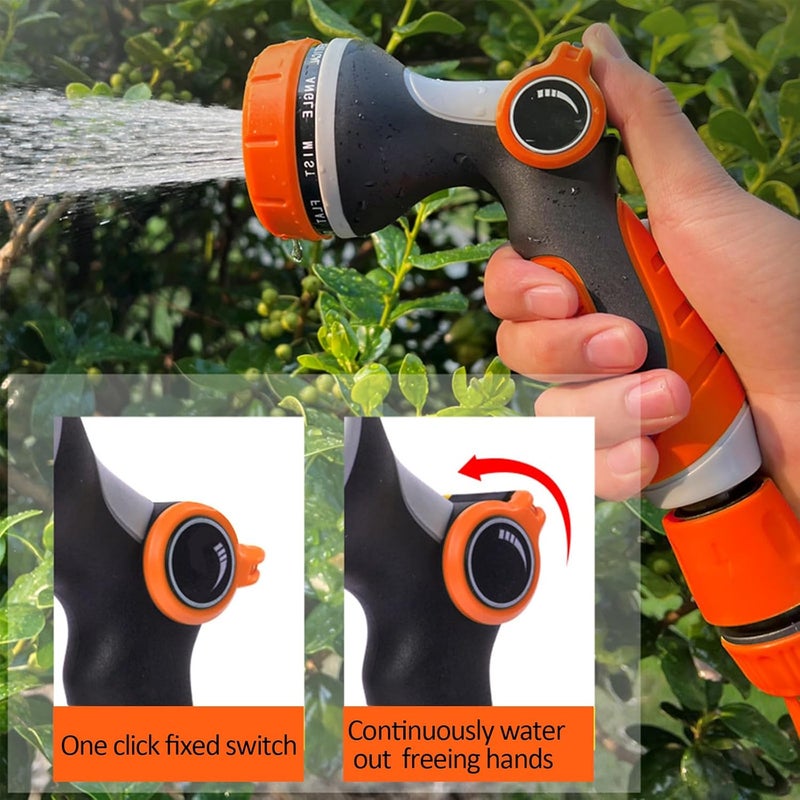 Oonkaf Garden Hose Nozzle, With 4 Adapters Multi Garden Hose Spray Gun,10 Watering Patterns High Pressure Nozzle Sprayer for Watering Lawn, Car Washing, Cleaning, Pets Wash - Image 2