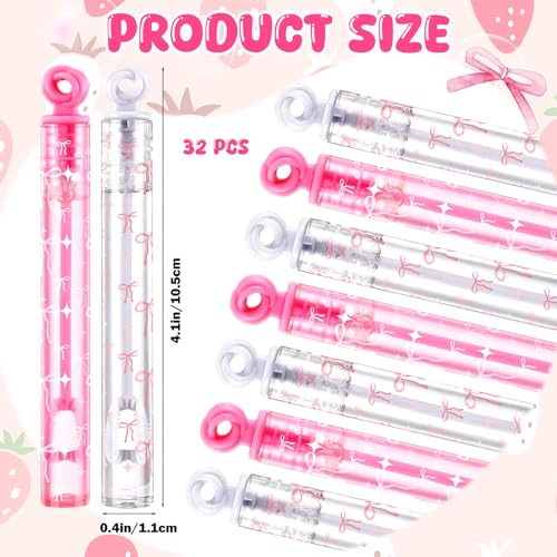 Rotatingpals 32 Pcs Pink Bow Bubble Wands Cute Bubbles Party Favors for Adult Summer Activity Birthday Party Goodie Bag Stuffers Gifts Wedding Supplies - Image 5