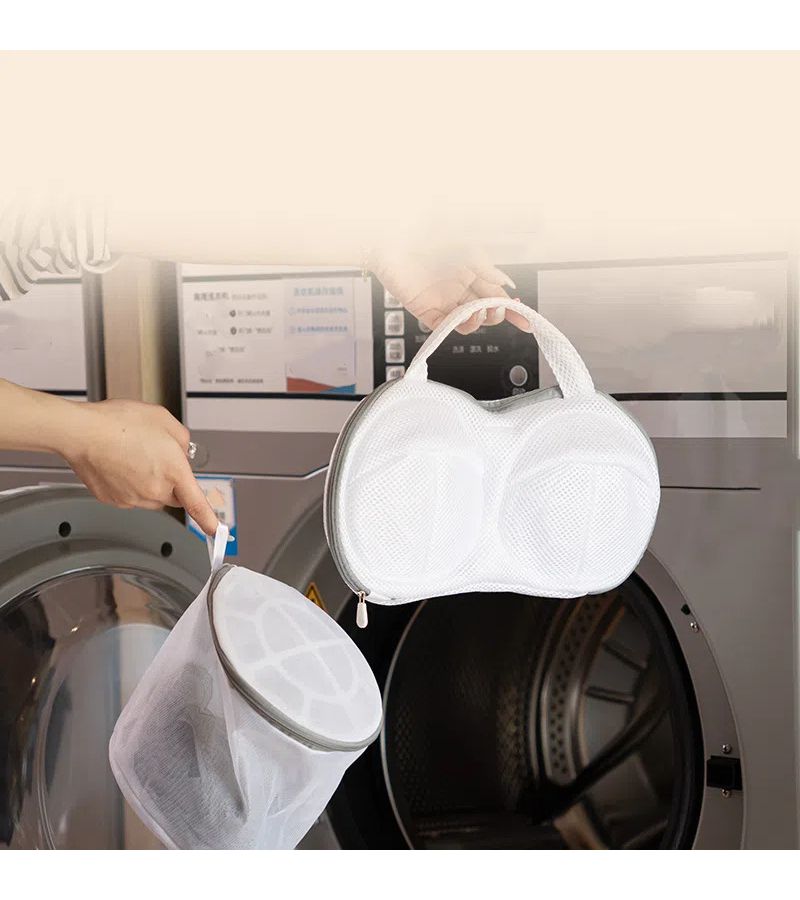 Single Piece Underwear Storage Bag Sturdy Laundry Bag for Bras Mesh Washing Protector With Zipper Closure Round Shape Cylindrical Shape Sold as Pack of One Delicate Clothing Laundry Bag - Image 2