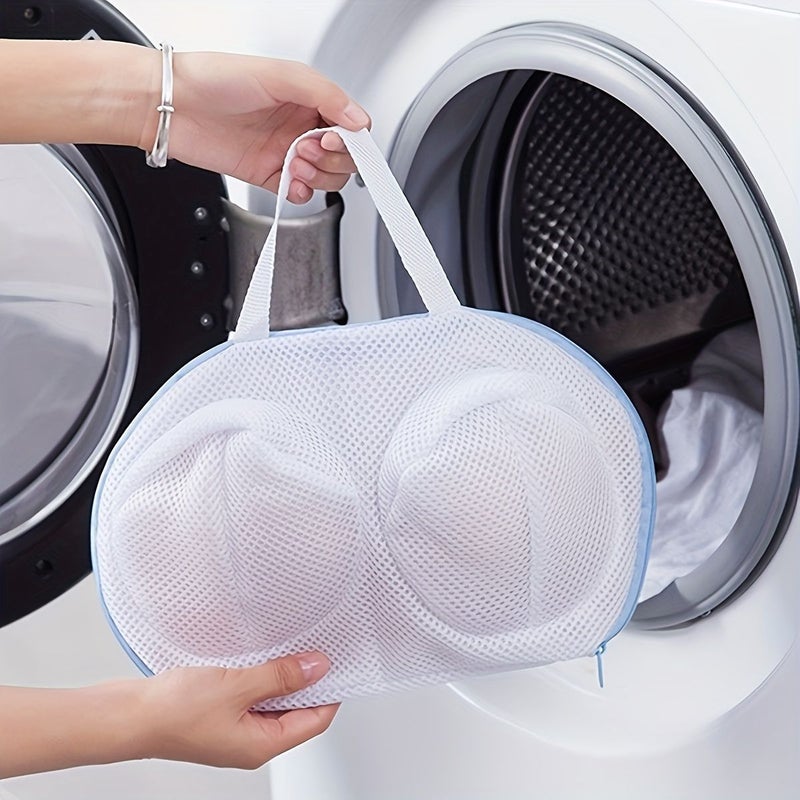 Single Piece Underwear Storage Bag Sturdy Laundry Bag for Bras Mesh Washing Protector With Zipper Closure Round Shape Cylindrical Shape Sold as Pack of One Delicate Clothing Laundry Bag - Image 1