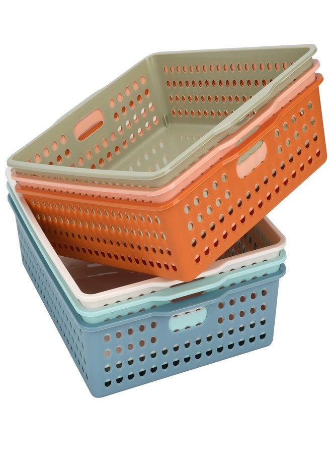 MFBJXC Modern 6-Pack Stackable Paper Trays with Handles, A4 Desktop Document Organizer for Classroom, Office, Homework Collection - Image 3