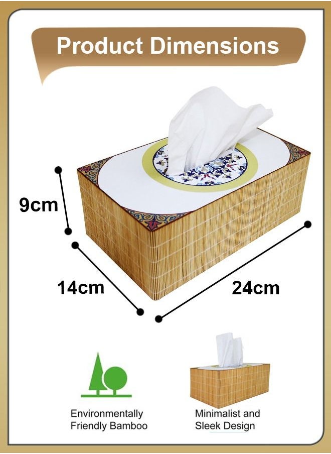 DBLEW - Arabic Tissue Box Holder Vintage Design Rectangle Facial Wipes Dispenser Dryer Sheet Wet Toilet Roll Paper Storage Container Restaurant Napkin Case For Room Kitchen Bathroom Vanity Countertops Desks - Image 1