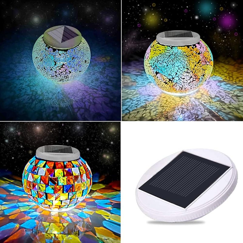 Aukora Aukora Solar Panel Top Replacement for Table Lights Outdoor Hanging Solar Lanterns to Decorate Garden Patio TableDiameter is 315 Inches ColorChanging and Pure White Two ModesWhite 2Pack - Image 5