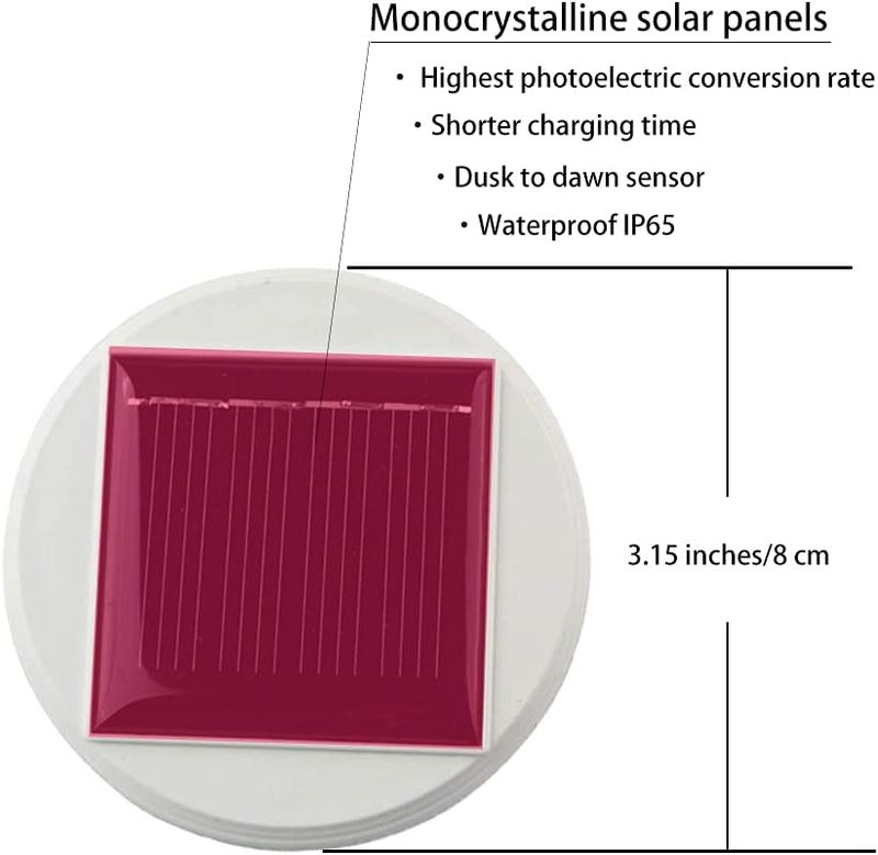 Aukora Aukora Solar Panel Top Replacement for Table Lights Outdoor Hanging Solar Lanterns to Decorate Garden Patio TableDiameter is 315 Inches ColorChanging and Pure White Two ModesWhite 2Pack - Image 2