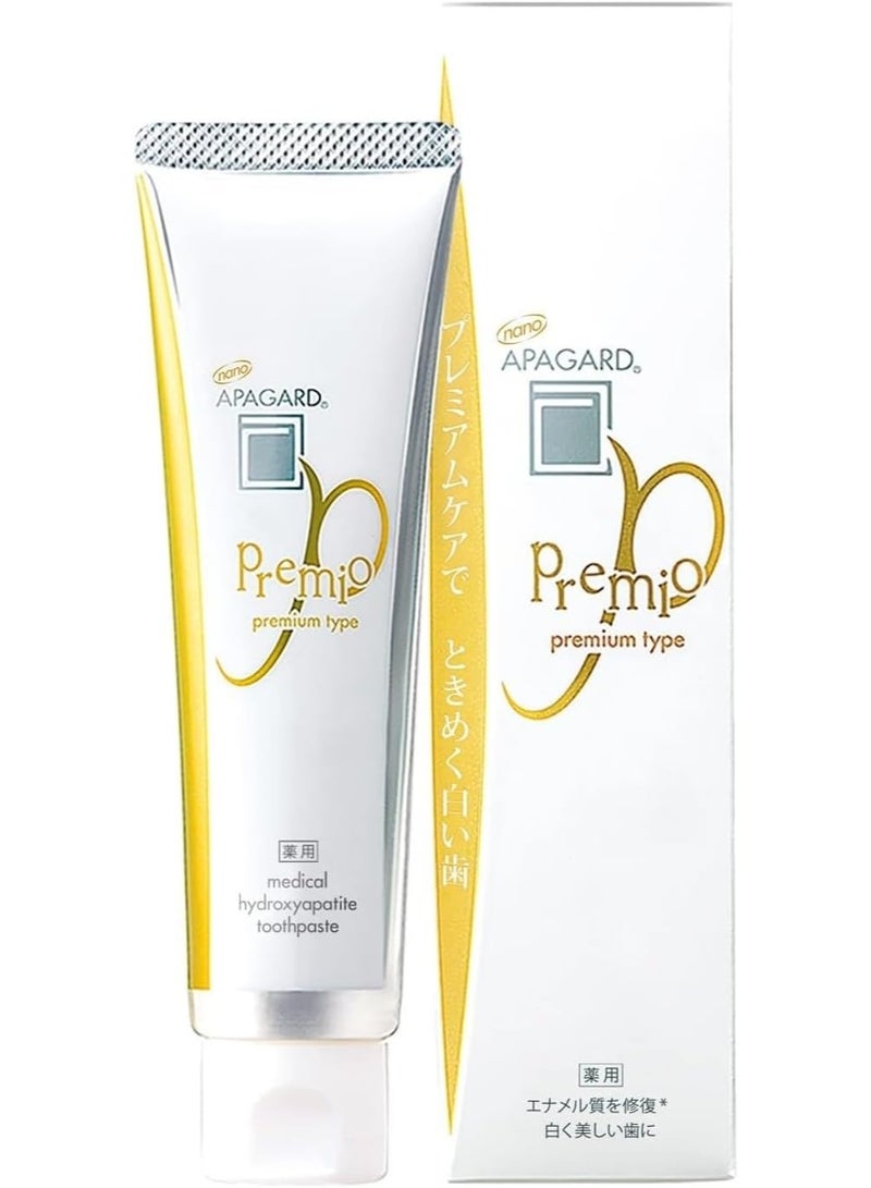 Apagard Premio Toothpaste 105g, 3.7 Oz, Sangi's Nano-Hydroxyapatite Toothpaste for Naturally Whiter Teeth, No Fluoride, For family use