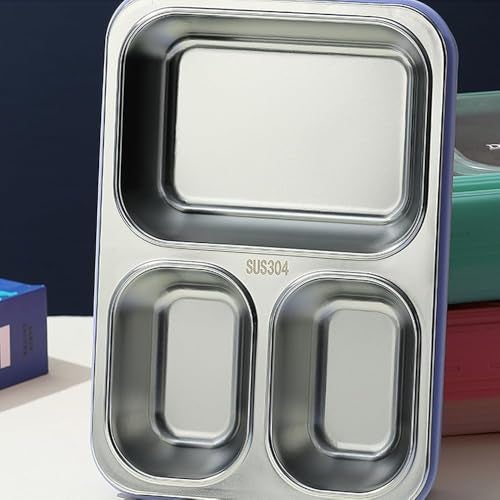 Darkpyro 3 Lunch Box Comes with 3 Detachable Inner Steel Compartments| BPA-Free Lunch Box for Fresh Meals On-The-Go Ideal for School, Office, and Travel- Pink 600ml - Image 3