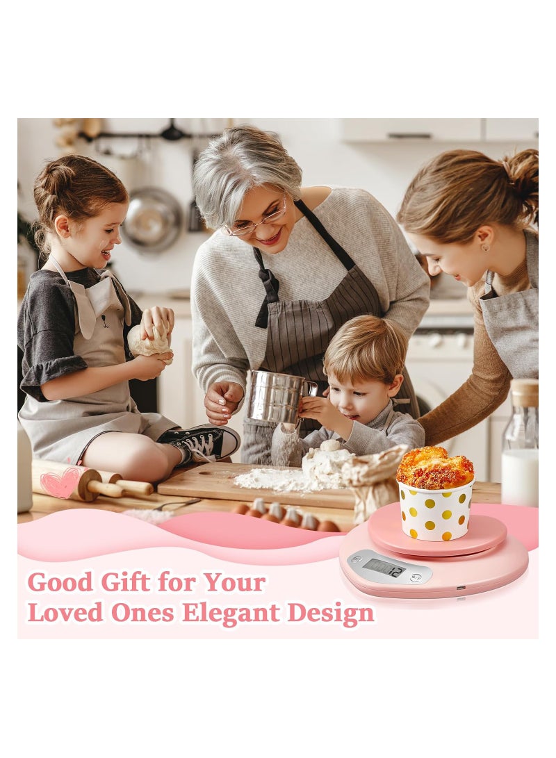Excefore Food Scale Pink Kitchen Scale Heart Shaped Digital Food Scale with LCD Display, 11 lb Capacity, 0.03 oz Precise Graduation, Food Scale for Baking and Cooking - Image 4