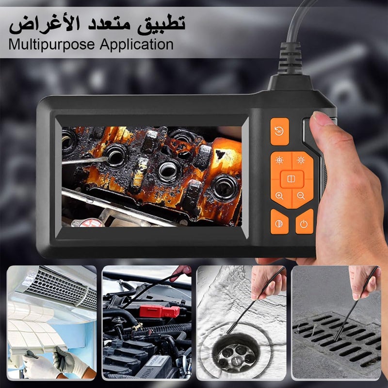 Dual Lens Endoscope Inspection Camera with 4.3 Inch LCD Screen, 5M Semi-Rigid Cable, IP67 Waterproof, 1080P HD, LED Lights, USB Type-C - Image 5