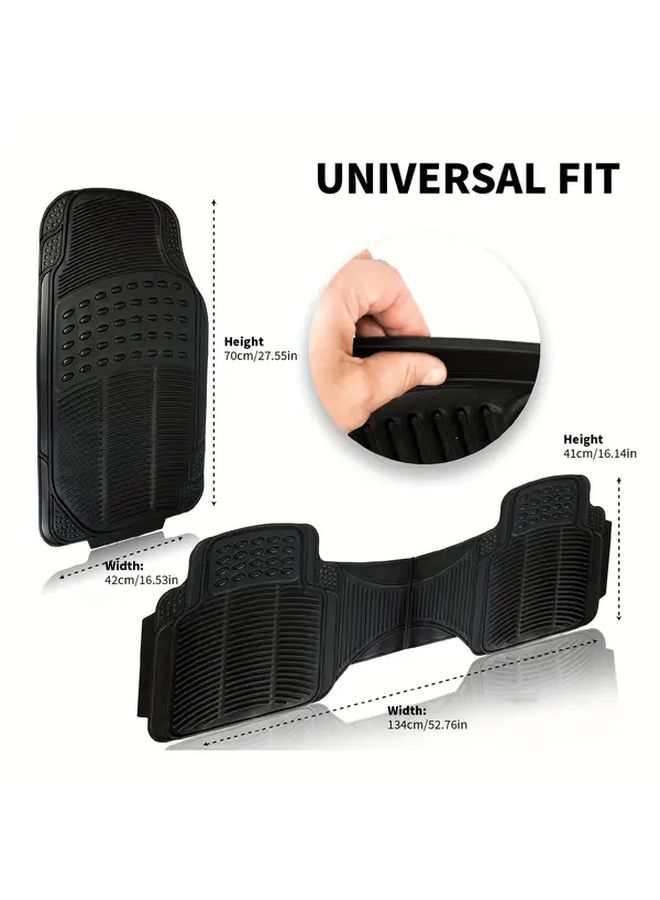 3pcs All Season Floor Mat Set For Cars Trucks And SUVs Waterproof Trim To Fit Durable PVC Material Anti Slip Rubber Base Dirt And Spill Defense Modern Floor Mats Car Model TPC VFMS 3P - Image 3