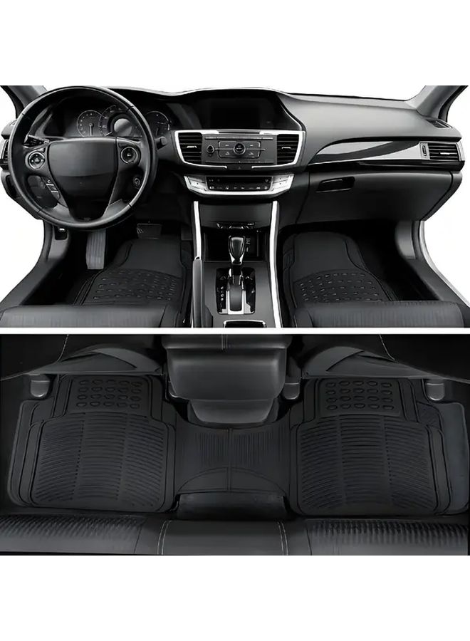 3pcs All Season Floor Mat Set For Cars Trucks And SUVs Waterproof Trim To Fit Durable PVC Material Anti Slip Rubber Base Dirt And Spill Defense Modern Floor Mats Car Model TPC VFMS 3P - Image 1