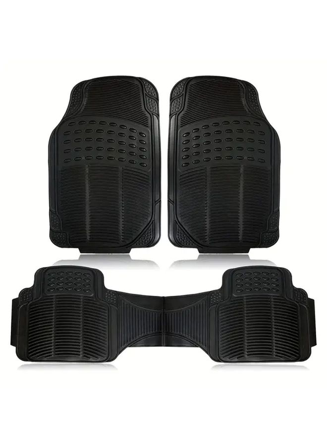 3pcs All Season Floor Mat Set For Cars Trucks And SUVs Waterproof Trim To Fit Durable PVC Material Anti Slip Rubber Base Dirt And Spill Defense Modern Floor Mats Car Model TPC VFMS 3P - Image 2