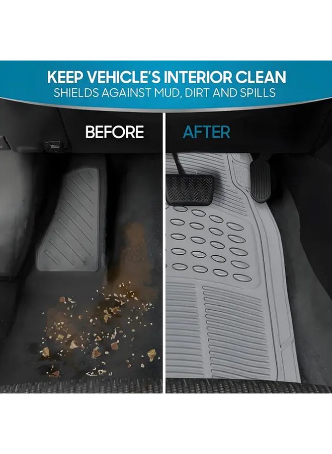 3pcs All Season Floor Mat Set For Cars Trucks And SUVs Waterproof Trim To Fit Durable PVC Material Anti Slip Rubber Base Dirt And Spill Defense Modern Floor Mats Car Model TPC VFMS 3P - Image 5