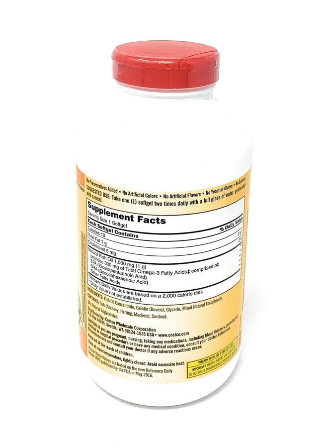 Kirkland Signature Fish Oil Concentrate With Omega3 Fatty Acids 800 Softgels 1000Mg  - Image 2