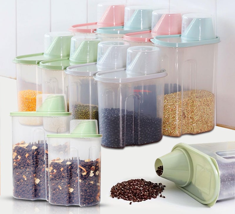 Airtight Plastic Food Storage Containers Set of 8  BPAFree Kitchen Organizer Box for Cereal Flour Snacks Pantry