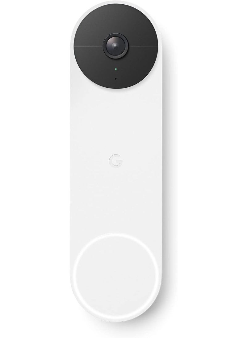 Google Nest Doorbell (Battery) - Wireless Video Doorbell - Smart WiFi Doorbell Camera, Snow - Image 1