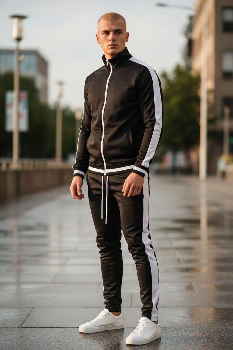 SCREENSHOT Men's Athletic Fitness Slim Fit Workout Track Pants BASIC S41700-Black-Medium - Image 3