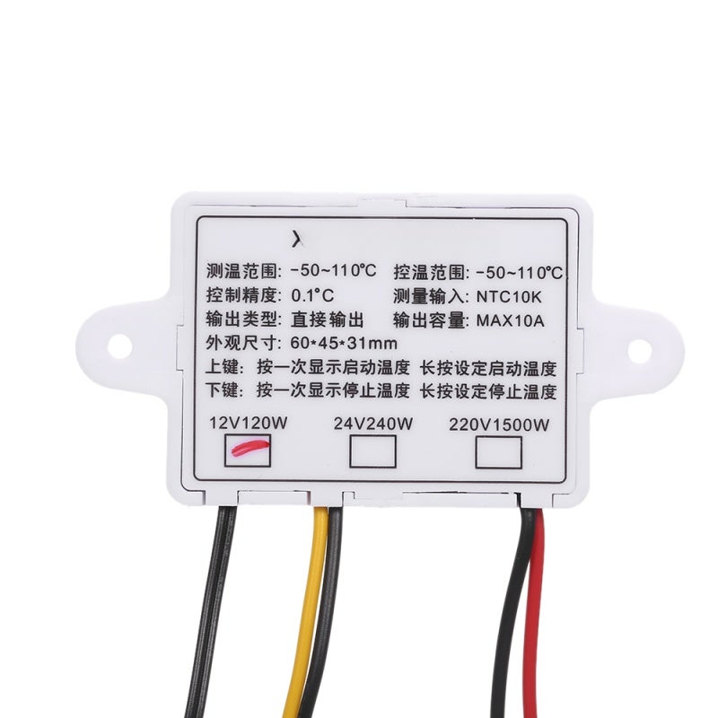 Digital Temperature Controller: 110-220V White - LED Display For Clear Readings, Dual Heating Cooling Modes, -50℃ To 110℃ Range, 1M Water-Resistant Sensor For Home Industrial Use - Image 5