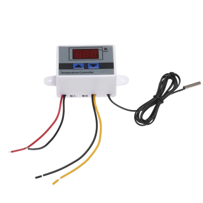 Digital Temperature Controller: 110-220V White - LED Display For Clear Readings, Dual Heating Cooling Modes, -50℃ To 110℃ Range, 1M Water-Resistant Sensor For Home Industrial Use - Image 1