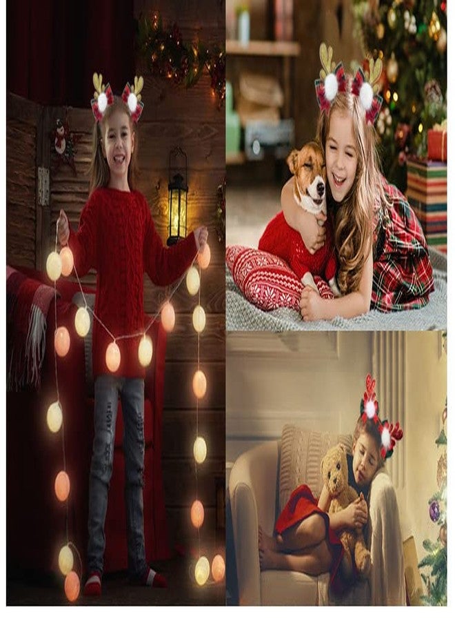 Aaiffey Christmas Hair Clip Reindeer Antlers Hair Bows Clips Deer Horn Hair Barrettes Girls Headdress Hairpin for Christmas Party 2 Pairs - Image 5