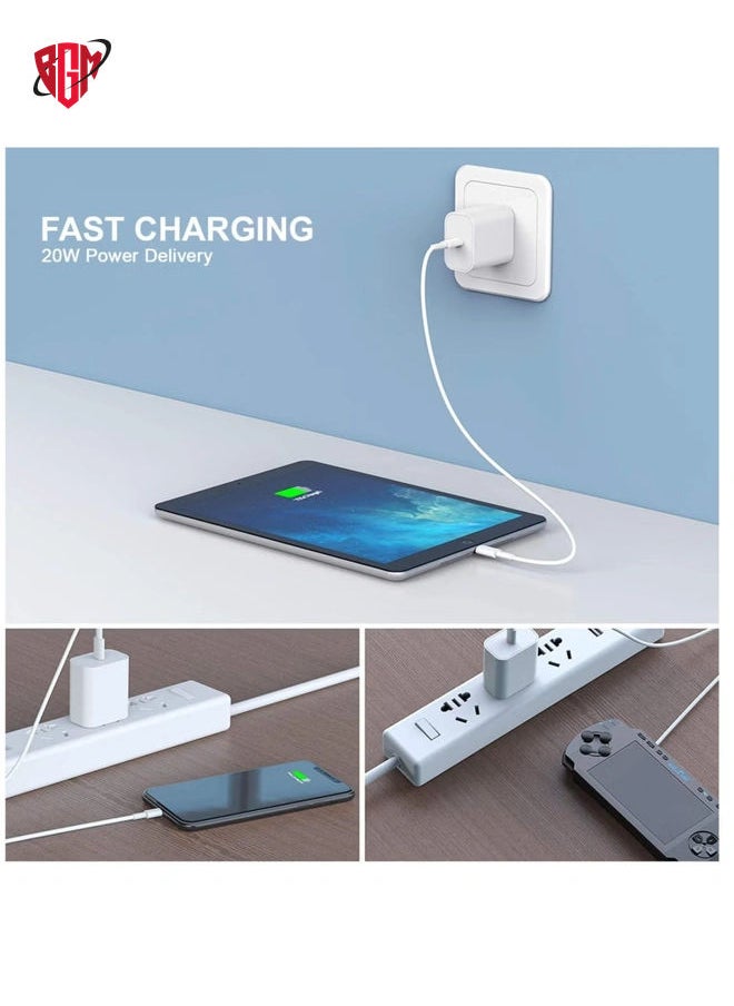 BGM - "20W Type-C PD Super Fast Charger Wall Adapter with 1M Type-C to Lightning Cable Quick Charge 3.0 & Power Delivery 3.0 for iPhone 13/13 Mini/13 Pro Max, 12/12 Pro Max, iPad Mini/Pro" - Image 1