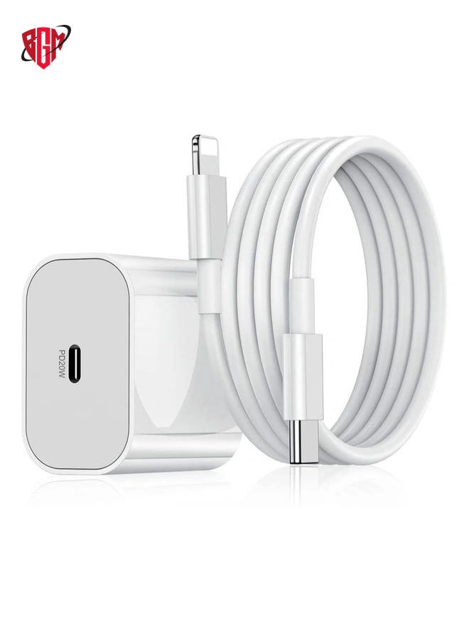 BGM - "20W Type-C PD Super Fast Charger Wall Adapter with 1M Type-C to Lightning Cable Quick Charge 3.0 & Power Delivery 3.0 for iPhone 13/13 Mini/13 Pro Max, 12/12 Pro Max, iPad Mini/Pro" - Image 1