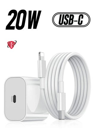 "20W Type-C PD Super Fast Charger Wall Adapter with 1M Type-C to Lightning Cable Quick Charge 3.0 & Power Delivery 3.0 for iPhone 13/13 Mini/13 Pro Max, 12/12 Pro Max, iPad Mini/Pro" - pzsku/Z91C550DB898CC2237297Z/45/_/1738233546/e506838a-2b69-481f-80be-5e89e10afe25