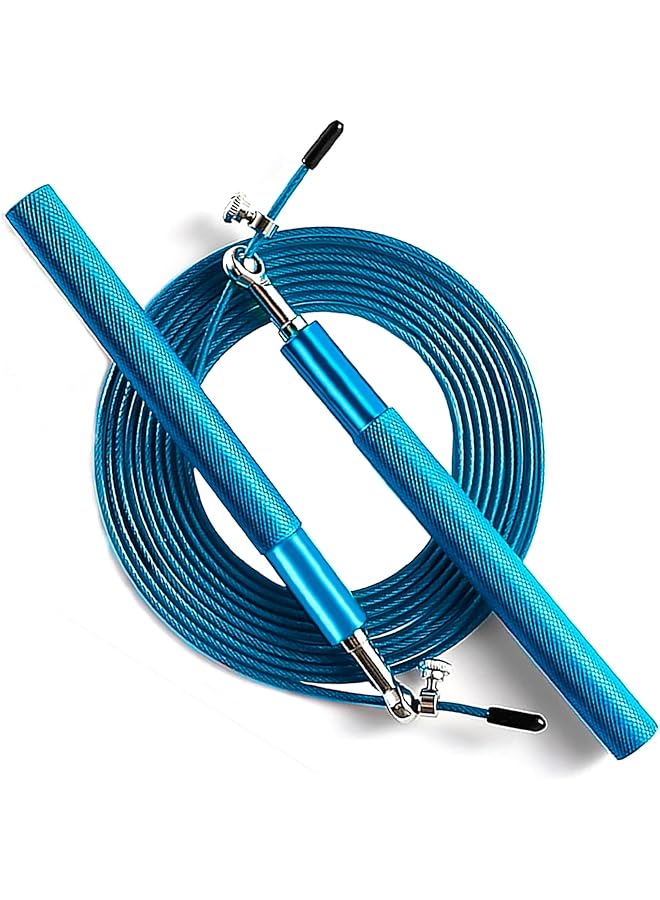 Extra Strong Steel Skipping Rope for Men & Women | Fitness Jump Ropes | Adjustable & Lightweight Jumping rope workout equipment for exercise at Home, Gym, Garden (BLUE)