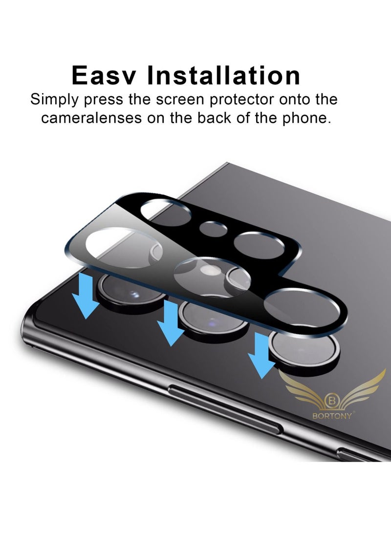 BORTONY Samsung Galaxy S22 Ultra Camera Lens Protector Scratch Resistant Tempered Glass 2 Pieces - Image 2