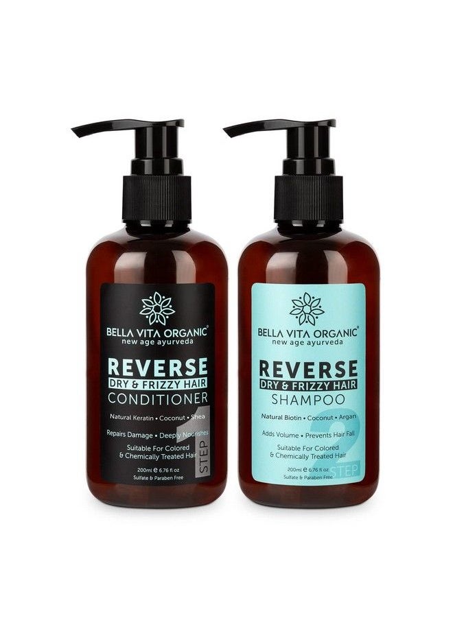 Reverse Shampoo & Conditioner For Damage Repairs Deep Nourishment With Activated Charcoal Aloe Vera Extract & Apple Cider Vinegar 200Ml Each