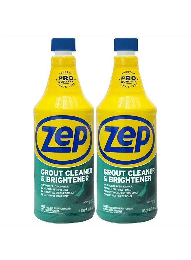 Zep Grout Cleaner and Brightener - 32 oz (Case of 2) - ZU104632 - Deep Cleaning Formula Removes Old Stains From Grout - Image 1