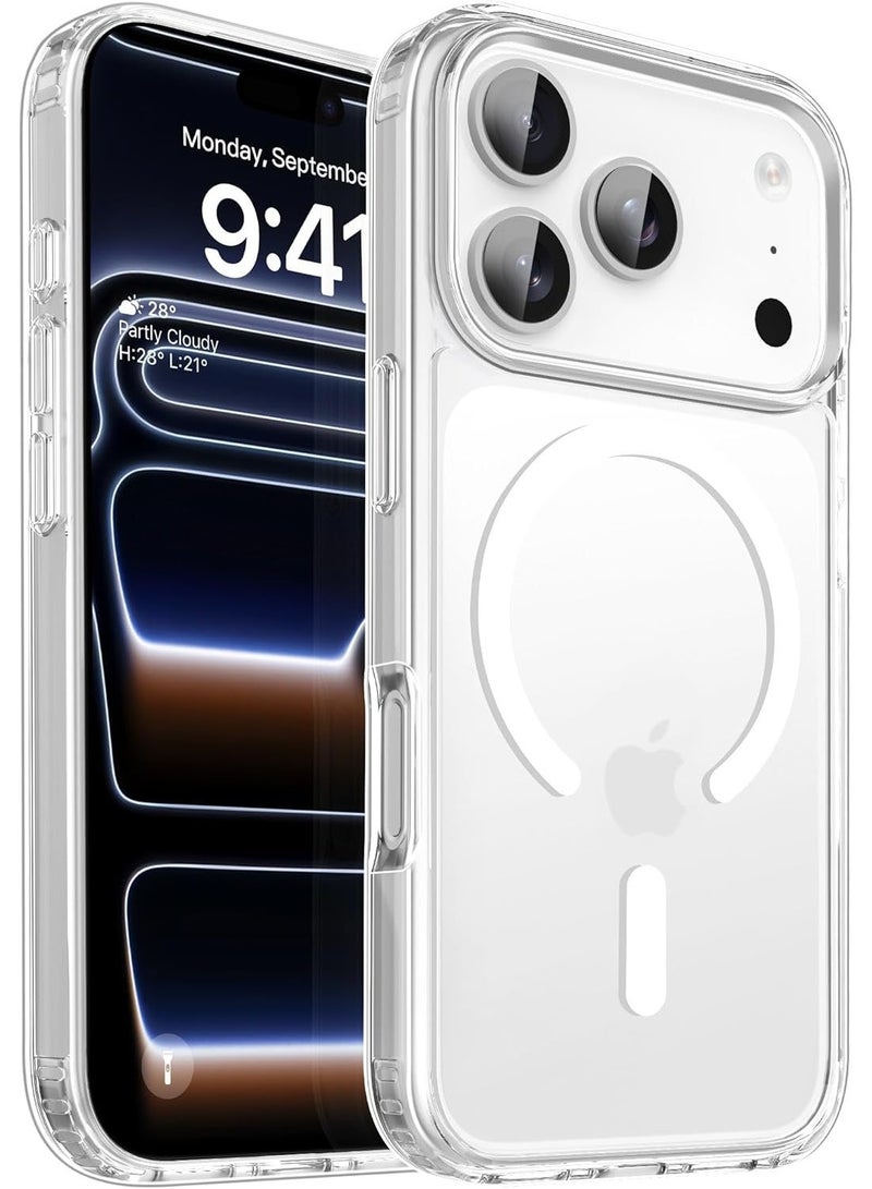 For iPhone 17 Pro Case Clear, Compatible with Magsafe, Anti-Yellow, Military-Grade Protection, Shockproof Slim Magnetic Phone Case Cover, Transparent Anti-Scratch Clear Back Magnetic Phone Cover - Image 1