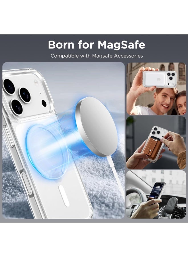 For iPhone 17 Pro Case Clear, Compatible with Magsafe, Anti-Yellow, Military-Grade Protection, Shockproof Slim Magnetic Phone Case Cover, Transparent Anti-Scratch Clear Back Magnetic Phone Cover - Image 4