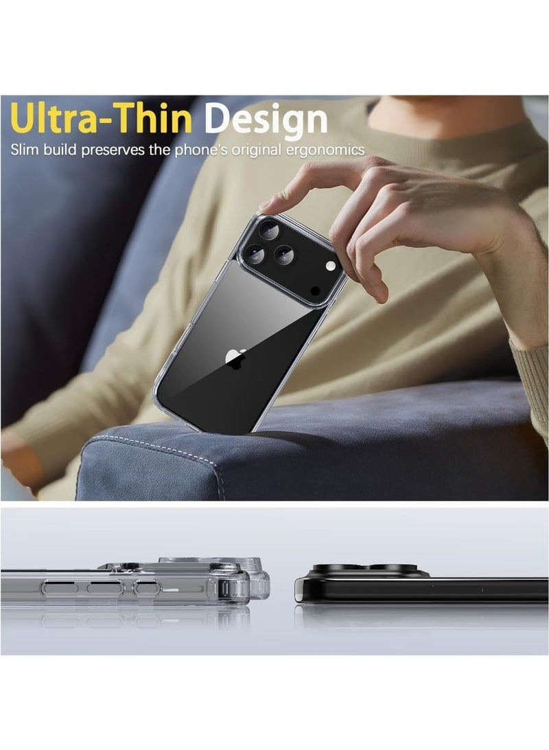 For iPhone 17 Pro Case Clear, Compatible with Magsafe, Anti-Yellow, Military-Grade Protection, Shockproof Slim Magnetic Phone Case Cover, Transparent Anti-Scratch Clear Back Magnetic Phone Cover - Image 5