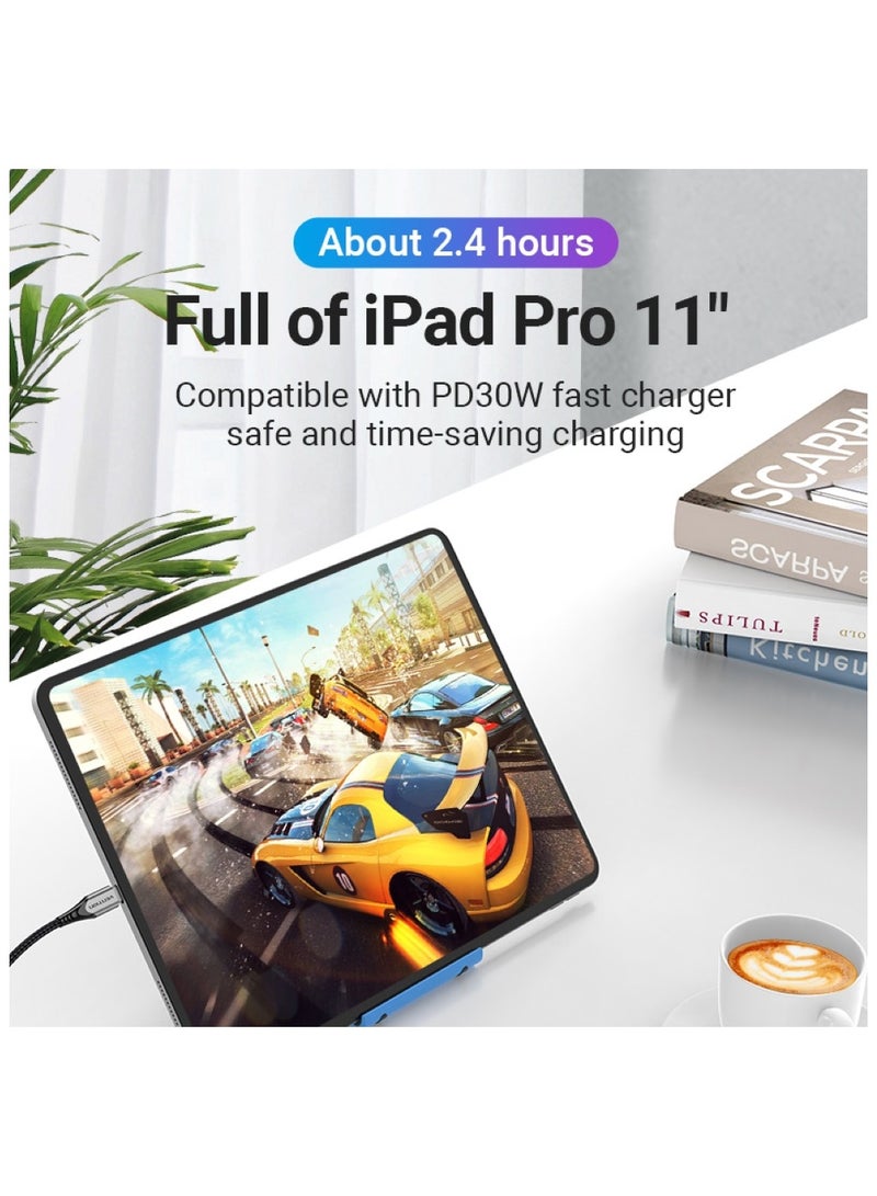 Vention USB C to USB C 2.0 Cable 2M, 100W 5A PD Fast Charging Nylon Braided Type-C Cable with E-Marker Chip, 480Mbps, Aluminum Alloy Compatible with MacBook, iPad Pro, Galaxy, Pixel - Image 5