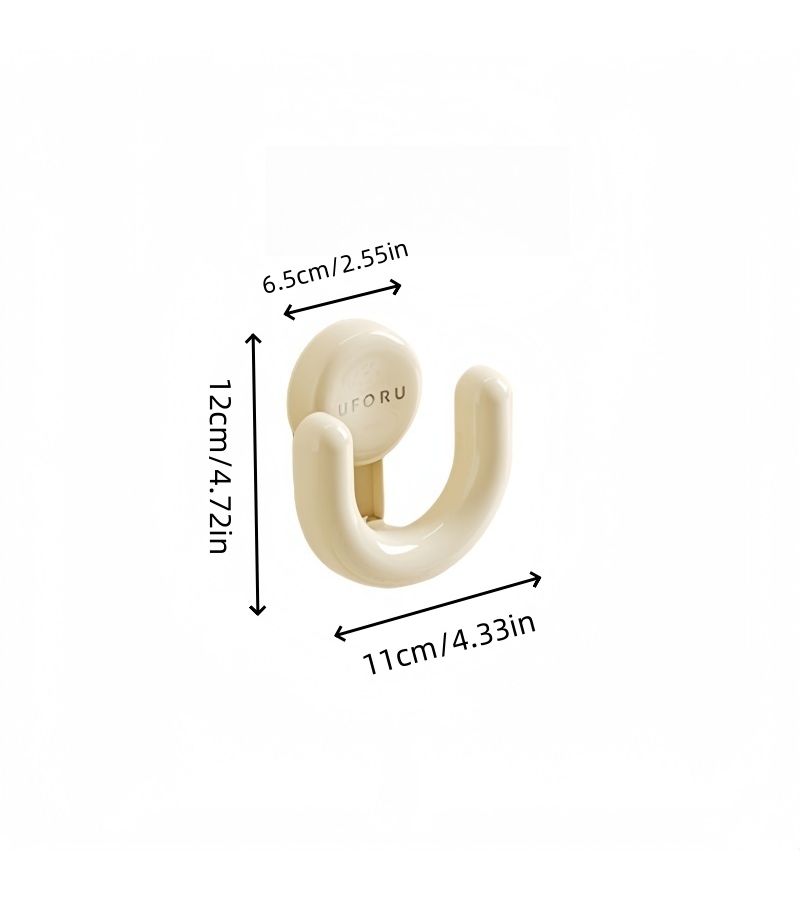 Dopamine Cream White Suction Cup Bathroom Hook Wall Mounted Draining Slipper Holder Press Type Towel Rack Bath Ball Hanger - Image 3