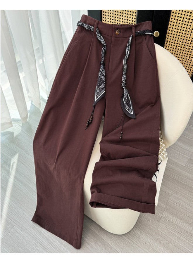 XINYANG Wide Leg Straight Pants Women 2025 Autumn High Waist Loose Straight Floor-Length Trousers - Image 1