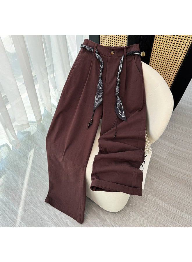 XINYANG Wide Leg Straight Pants Women 2025 Autumn High Waist Loose Straight Floor-Length Trousers - Image 2