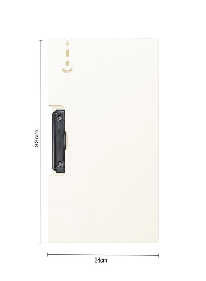 oddpod™ Horizontal A4 Clipboard, Semi-Hard Writing Board/Clip Pad Holder with Outer Cover/Multi-Function Plastic Document Paper Storage File Folder for Students & Professionals - Ivory - Image 3