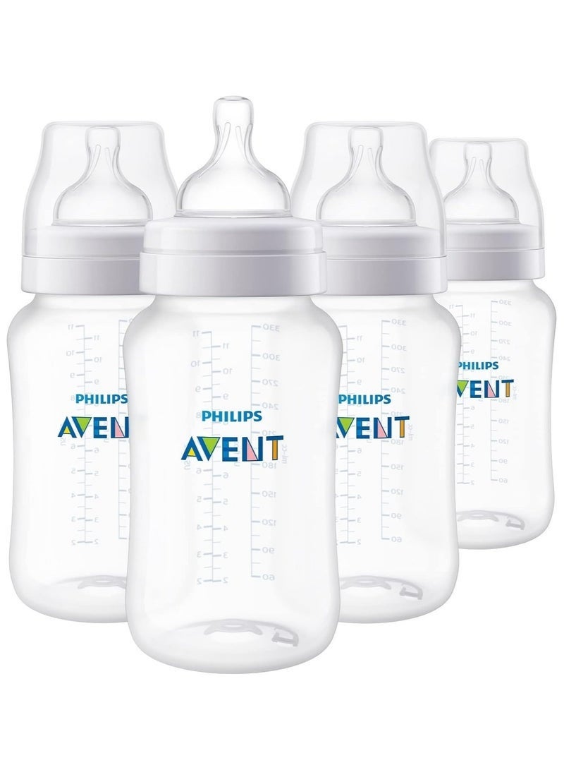 PHILIPS AVENT Philips Anti-Colic Baby Bottles, 330ml, 4pk, Clear