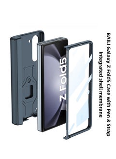 Excefore for Galaxy Z Fold5 Case with Pen, Galaxy Z Fold5 Slim S Pen Phone Case, All-Inclusive Shockproof Lens Slide Window Case Attached for Galaxy Z Fold5 (Black)  - Image 5