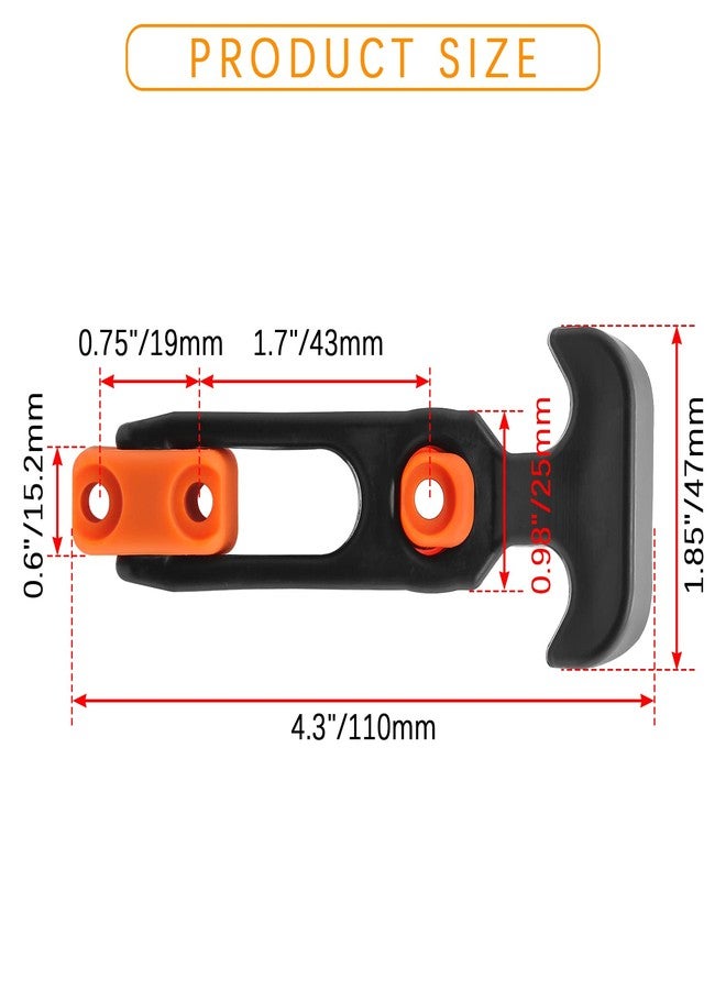 BokWin 2 Pcs Rubber Draw Latch T Handle,4.3 Inch Flexible Hasp Latch for Tool Box Golf Cart Cooler(Orange) - Image 5