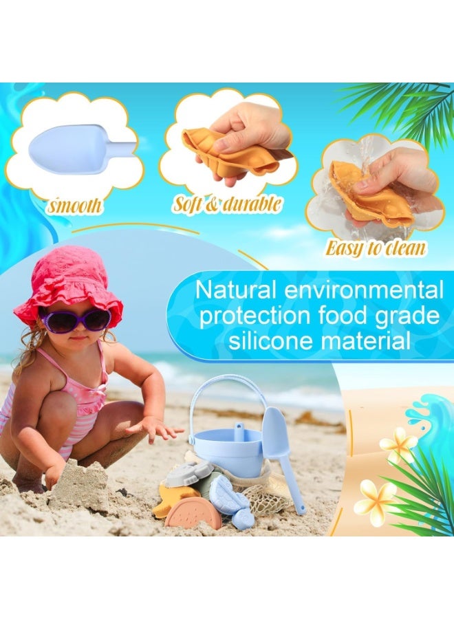 TAPIT Beach Toys for Baby with Portable Beach Bag Toddler Beach Set with Sand Toy Silicone Molds Shovel Bucket Set Sand Toys Sandbox Toys for Kids Outdoor Summer Playset - Image 4