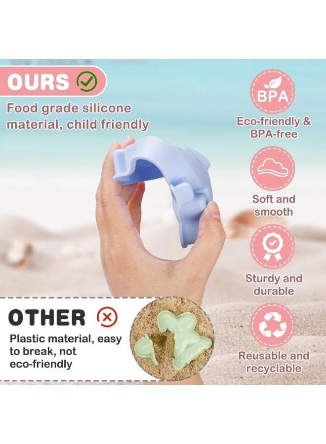 TAPIT Beach Toys for Baby with Portable Beach Bag Toddler Beach Set with Sand Toy Silicone Molds Shovel Bucket Set Sand Toys Sandbox Toys for Kids Outdoor Summer Playset - Image 3