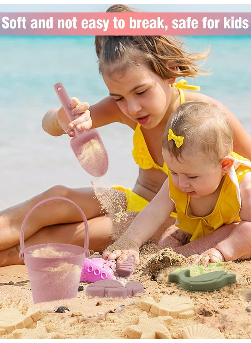 TAPIT Beach Toys for Baby with Portable Beach Bag Toddler Beach Set with Sand Toy Silicone Molds Shovel Bucket Set Sand Toys Sandbox Toys for Kids Outdoor Summer Playset - Image 5