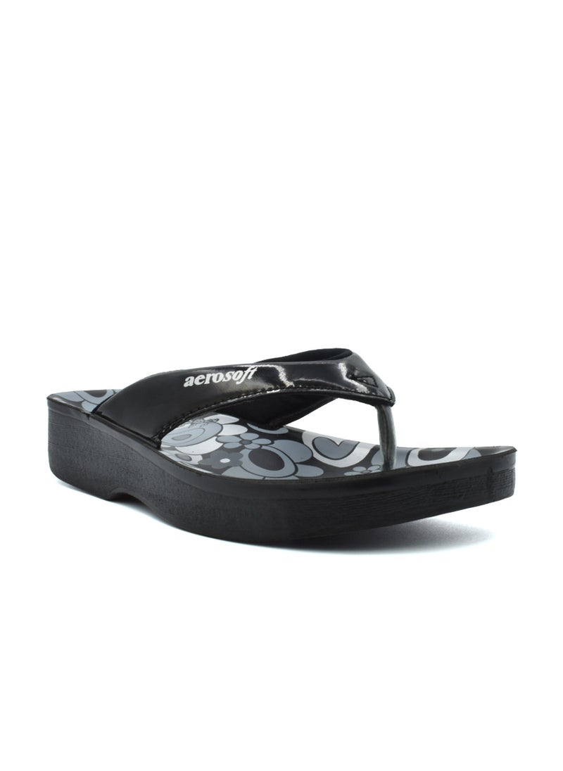 aerosoft AEROSOFT A0864 LADIES BLACK SLIPPERS  - Image 2