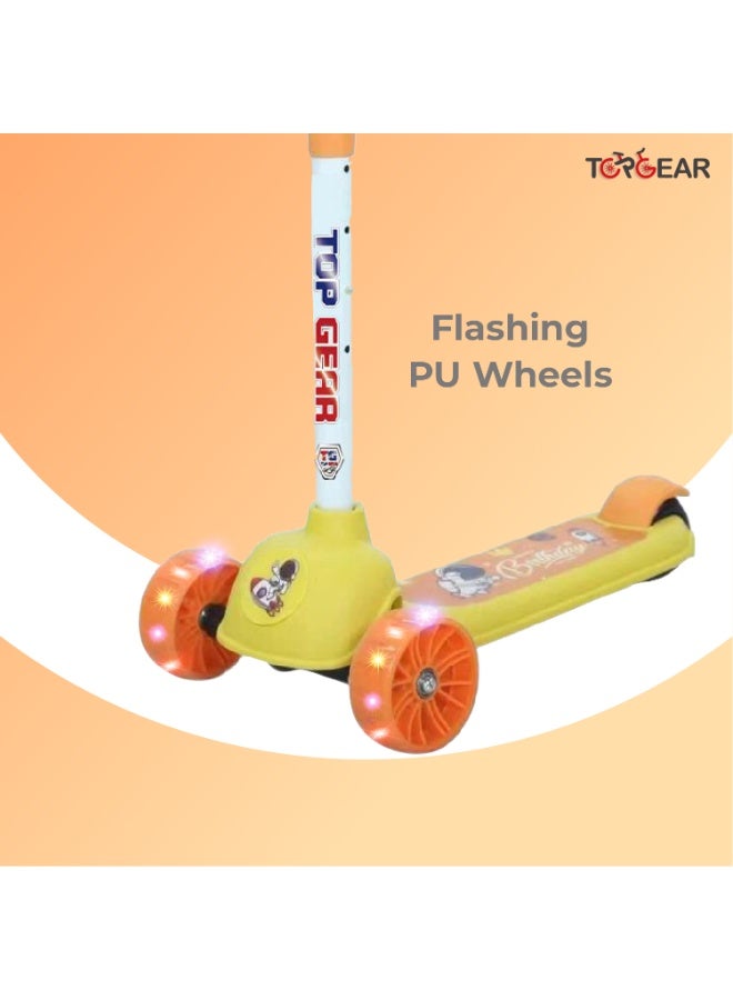 Top Gear Kids Scooter TG 635 – 3-Wheel Kick Scooter with Flashing PU Wheels, Rear Brake & Removable Handle - Blue - Image 2