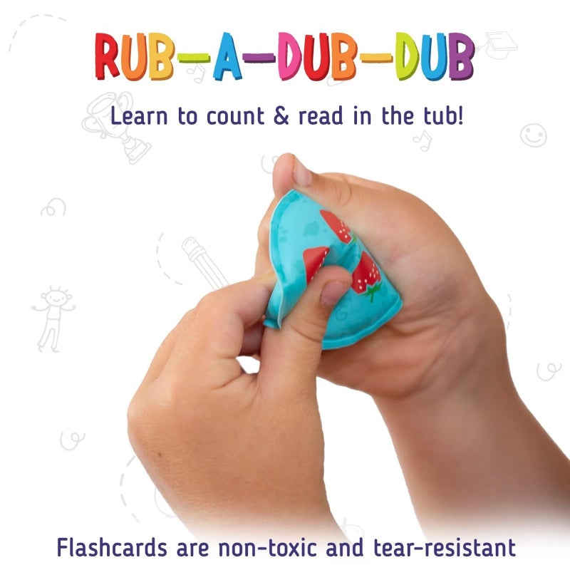 merka Bath Toys Flash Cards - 36-Pc Multicolor 2.25-Inch Foam Alphabet & Number Cards - Waterproof Bath Time Toddler Learning Toys for Ages 1-3 - Image 4