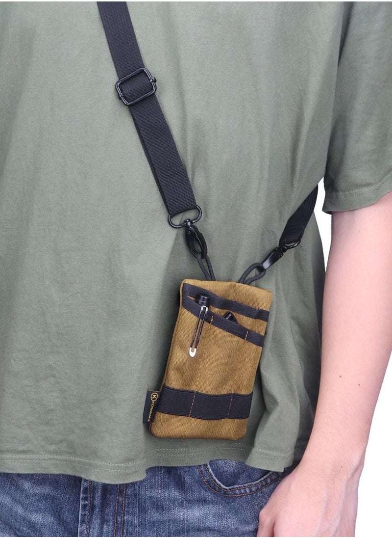 ‎KOSIBATE - EDC Pouch EDC Pocket Organizer حقيبة أدوات صغيرة مع حزام 4 جيوب لمنظم جيب بطاقة السكين ومصباح يدوي - Image 1