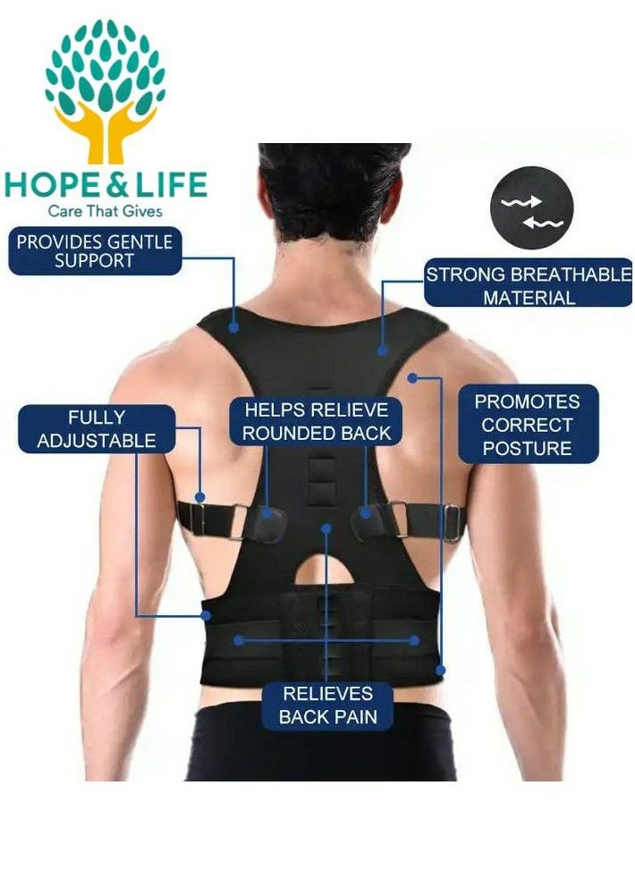 Hope And Life Hope And Life Back Support Belt and Posture Corrector With An Ergonomic Design That Supports The Shoulder And Neck Muscles - For Men And Women  - Image 2
